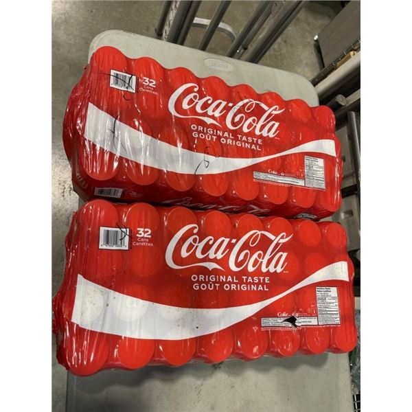 2 FLATS OF 32 CANS OF SODA - COCA COLA , MAY BE MISSING SOME CANS