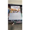Image 3 : PLASTIC TOTE OF GAMES INCLUDING TEXAS HOLDEM POKER SET, CRANIUM, FAMILY FEUD, SHOT GLASS CHESS SET E