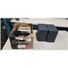 Image 1 : BATTERY CHARGER, PAIR OF OUTDOOR SPEAKERS, AND PAIR OF NAKAMICHI BOOKSHELF SPEAKERS.