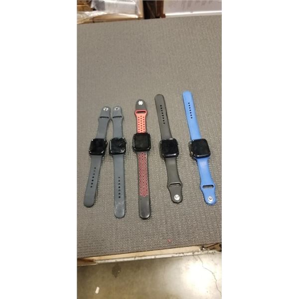 5 APPLE WATCHES, UNTESTED, FOR PARTS