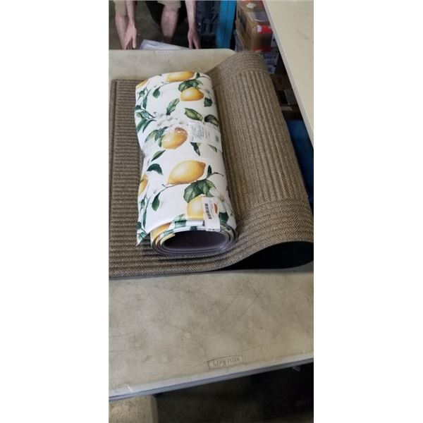 NEW KITCHEN RUNNER AND GRAY FLATWEAVE AREA RUG