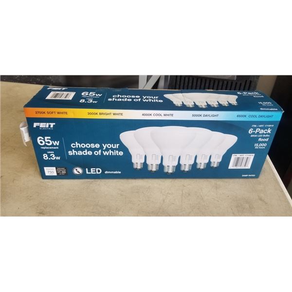 FEIT ELECTRIC 6 PACK LED FLOOD BULBS. 750 LUMENS