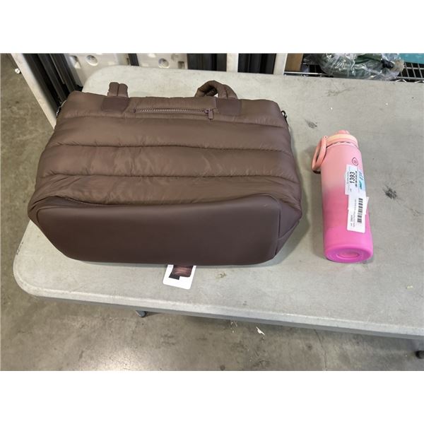 NEW LOLE PUFFER TOTE BAG AND THERMOFLASK WATER BOTTLE