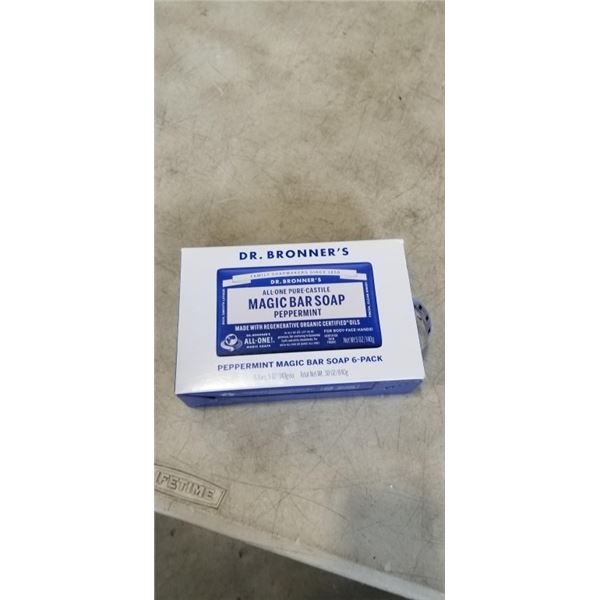 DR. BRONNER'S MAGIC BAR SOAP 6 PACK, PEPPERMINT