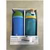 Image 1 : 2 NEW OWALA LEAK PROOF, INSULATED WATER BOTTLES WITH BUILT IN STRAWS