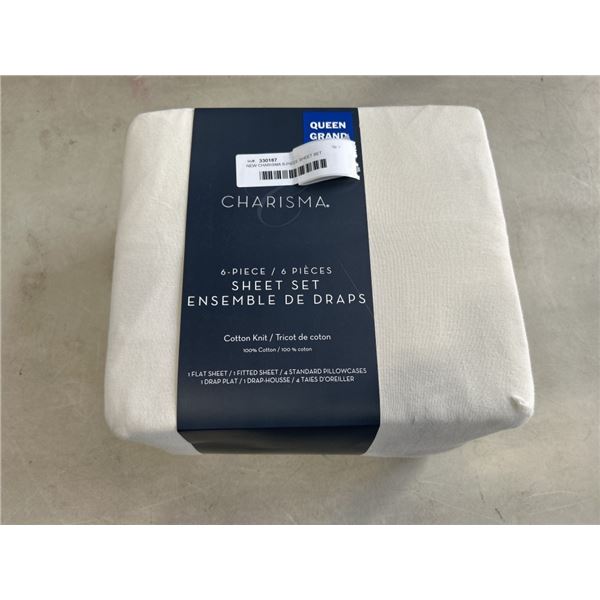 NEW CHARISMA 6-PIECE SHEET SET. QUEEN SIZE