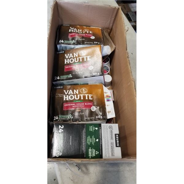 TRAY OF VAN HOUTTE DECAF ORIGINAL HOUSE BLEND MEDIUM ROAST KEURIG K-CUP PODS