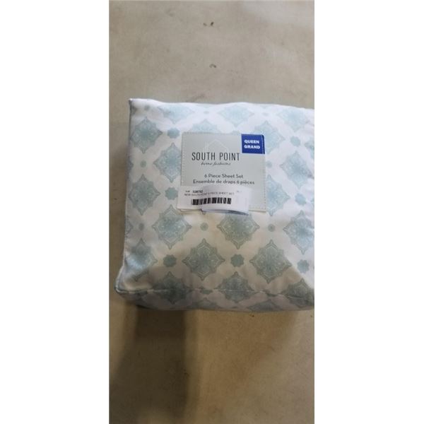 NEW SOUTH POINT 6 PIECE SHEET SET. QUEEN SIZE