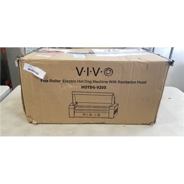 VIVO FIVE ROLLER ELECTRIC HOT DOG MACHINE WITH SANITATION HOOD