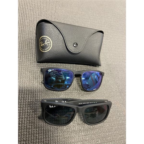 2 PAIRS OF RAYBAN POLARIZED SUNGLASSES, ONE WITH CASE