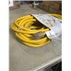 Image 2 : HEAVY DUTY LIGHTED 100 FOOT YELLOW EXTENSION CORD. 10AWG/3C