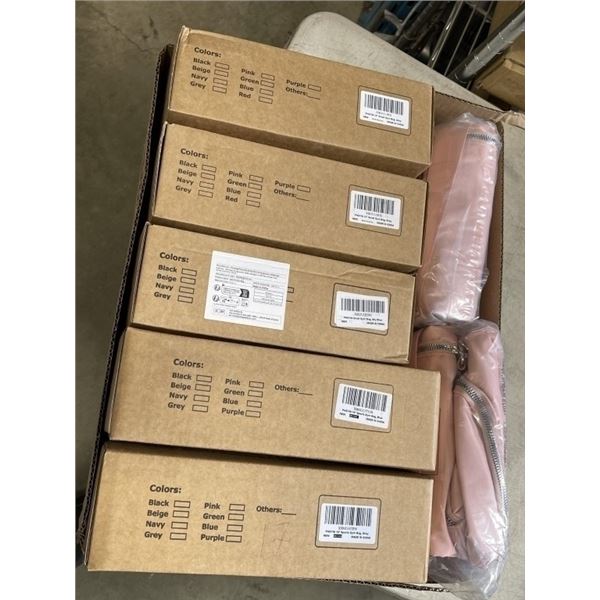 7 NEW SPORTS DUFFLE GYM BAGS. TWO 16" GRAY, TWO 16" PINK, ONE 19" GRAY,  ONE 19" BLUE, ONE SMALL SKY