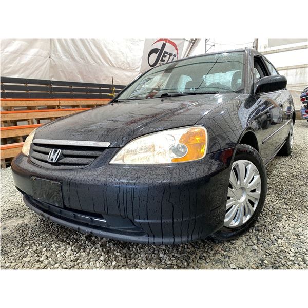 PARKSVILLE - 2003 HONDA CIVIC BLACK 221181 TMU KMS - 905630-3