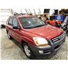 Image 9 : PARKSVILLE - 2007 KIA SPORTAGE RED 215233 KMS - 301062-2