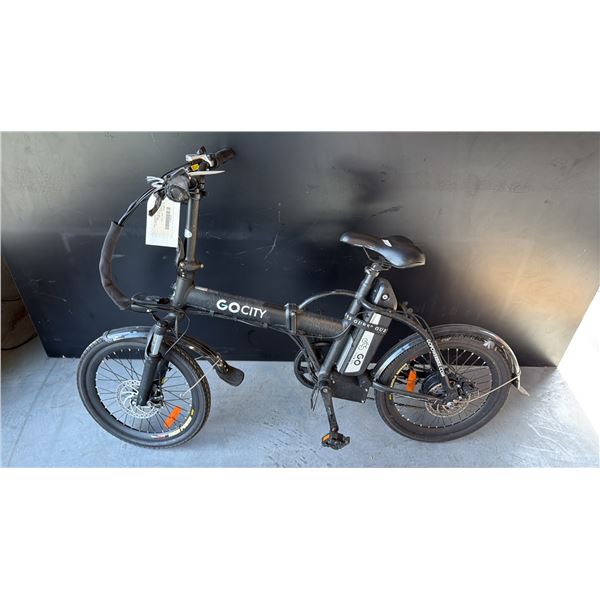 BLACK GOPOWERBIKE GOCITY 6061 ALUMINUM FOLDING COMPACT URBAN COMMUTER ELECTRIC BIKE