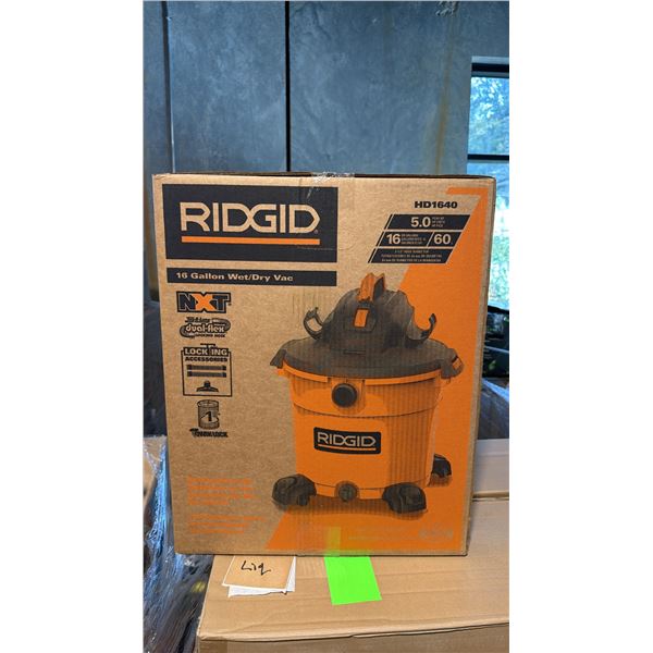 RIDGID HD1640 5.0 PEAK HP 60-LITRE INDUSTRIAL WET DRY VACUUM UNIT BLACK ORANGE HOUSING *IN BOX