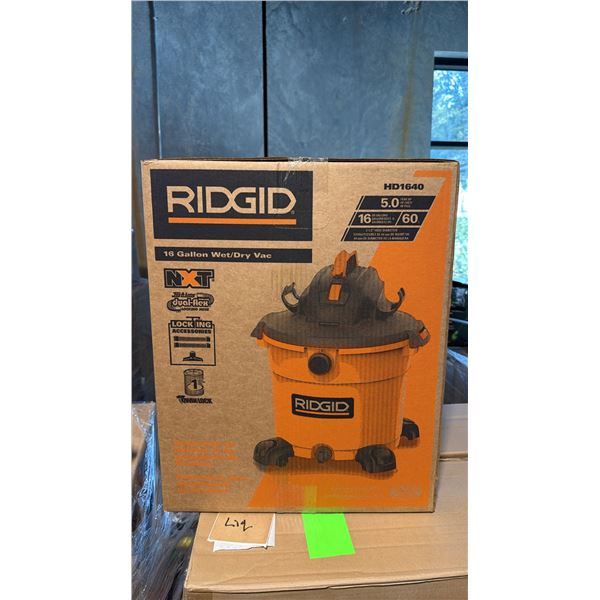 RIDGID HD1640 5.0 PEAK HP 60-LITRE INDUSTRIAL WET DRY VACUUM UNIT BLACK ORANGE HOUSING * IN BOX