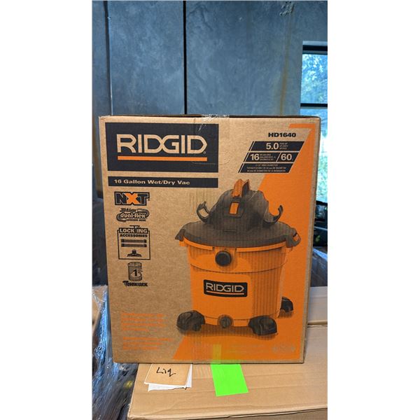 RIDGID HD1640 5.0 PEAK HP 60-LITRE INDUSTRIAL WET DRY VACUUM UNIT BLACK ORANGE HOUSING *IN BOX