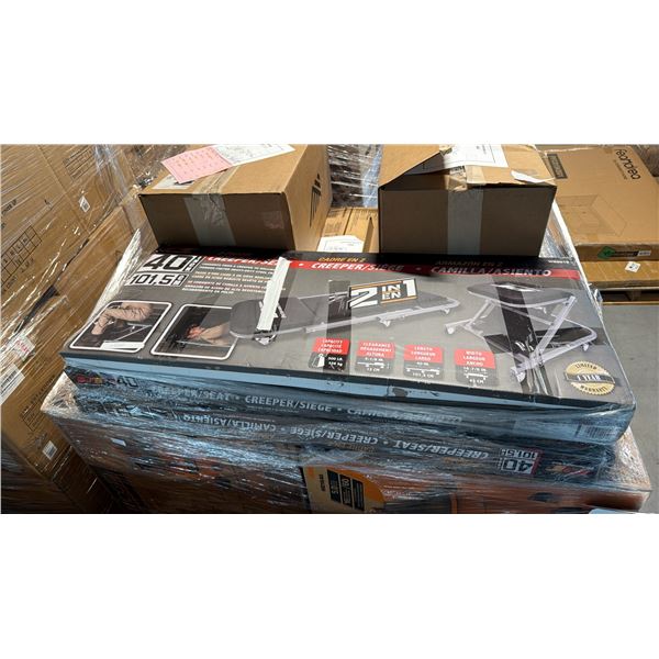 PERFORMANCE TOOL W85018 2-IN-1 Z-FRAME FOLDING CREEPER ROLLING SEAT 300-LB CAPACITY *IN BOX