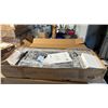 Image 1 : GARVEE QUEEN SIZE UPHOLSTERED PLATFORM BED FRAME DARK GREY 4 STORAGE DRAWERS HEADBOARD *IN BOX