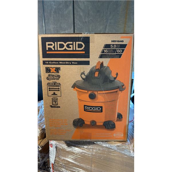 RIDGID HD1640 5.0 PEAK HP 60-LITRE INDUSTRIAL WET DRY VACUUM UNIT BLACK ORANGE HOUSING *IN BOX