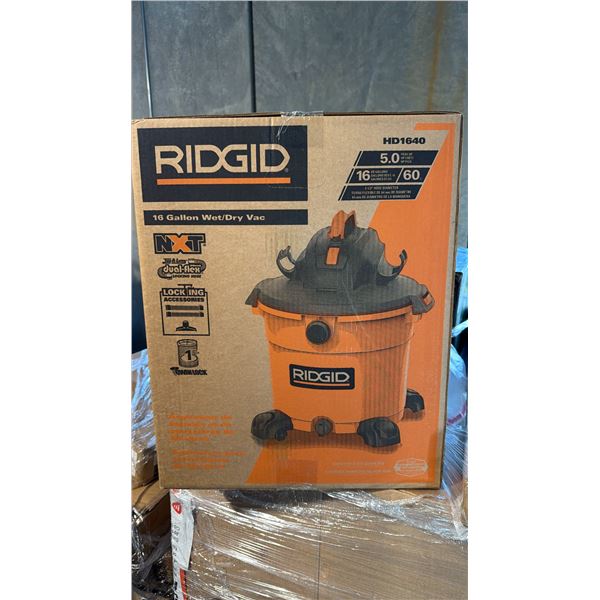 RIDGID HD1640 5.0 PEAK HP 60-LITRE INDUSTRIAL WET DRY VACUUM UNIT BLACK ORANGE HOUSING *IN BOX
