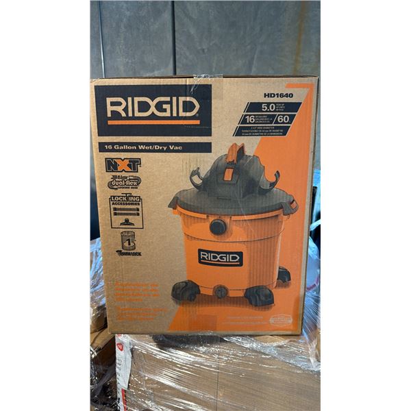 RIDGID HD1640 5.0 PEAK HP 60-LITRE INDUSTRIAL WET DRY VACUUM UNIT BLACK ORANGE HOUSING *IN BOX
