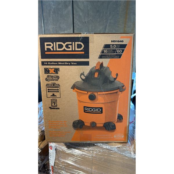 RIDGID HD1640 5.0 PEAK HP 60-LITRE INDUSTRIAL WET DRY VACUUM UNIT BLACK ORANGE HOUSING *IN BOX