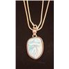 Image 2 : SILVER CHAIN (23") WITH SILVER PENDANT SET WITH BLUE STONE (28.8G)