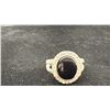 Image 1 : SILVER LADIES RING SET WITH ONYX & WHITE STONES (4.7G)