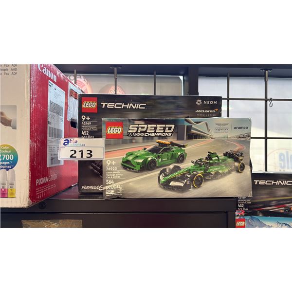 LEGO SPEED CHAMPIONS ASTON MARTIN 76925 AND TECHNIC NEOM MCLAREN 42169 BUILDING TOYS