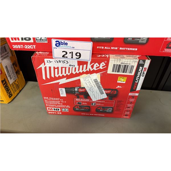 MILWAUKEE M18 2691-22 18V LITHIUM-ION COMPACT HAMMER DRILL AND IMPACT DRIVER COMBO KIT