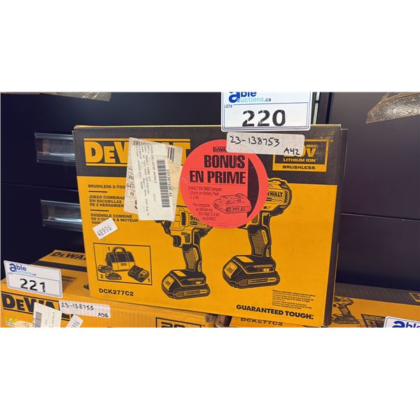 DEWALT DCK277C2 20V MAX BRUSHLESS LITHIUM-ION COMPACT DRILL AND IMPACT DRIVER COMBO KIT