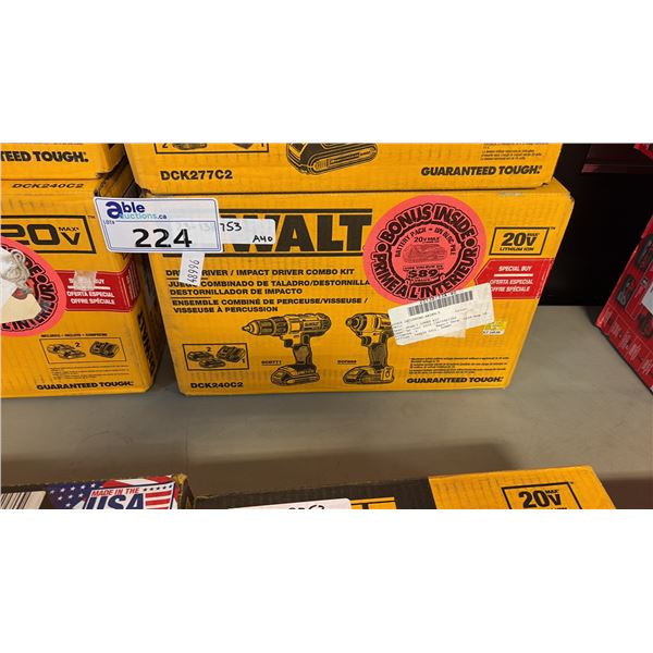 DEWALT DCK240C2 20V MAX BRUSHLESS LITHIUM-ION COMPACT DRILL AND IMPACT DRIVER COMBO KIT