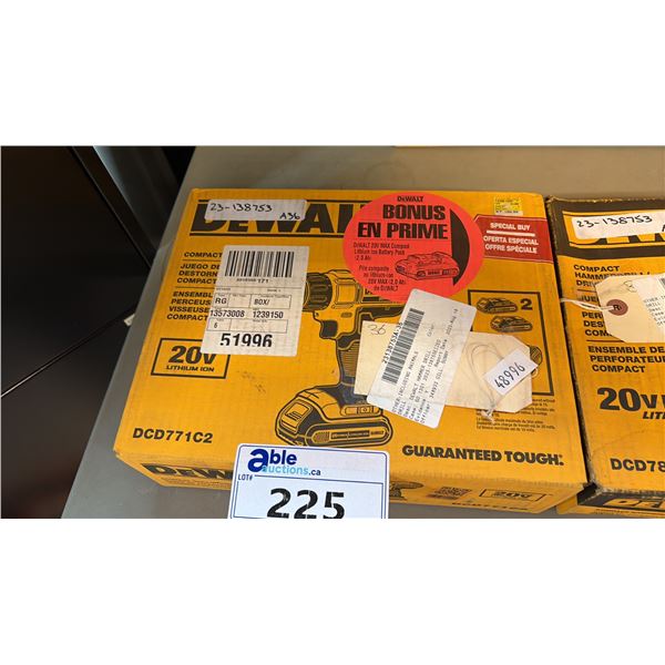DEWALT DCD771C2 20V MAX CORDLESS DRILL/DRIVER KIT