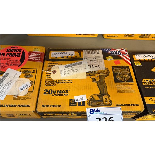 DEWALT DCD785C2 20V MAX CORDLESS DRILL/DRIVER KIT