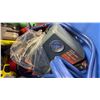 Image 4 : BIN OF HANDTOOLS & POWER TOOLS, INCLUDING AIR PUMP, RYOBI CORDLESS GRINDER, METBO GRINDER & MORE