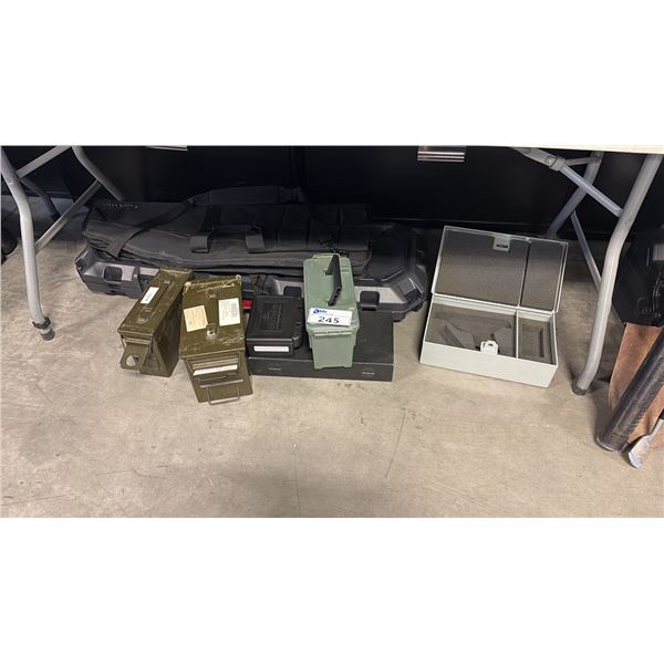 GUN CASES INCL HEAVY-DUTY RIFLE FORMAT HARD SHELL PROTECTIVE STORAGE , BULLET CASES ETC