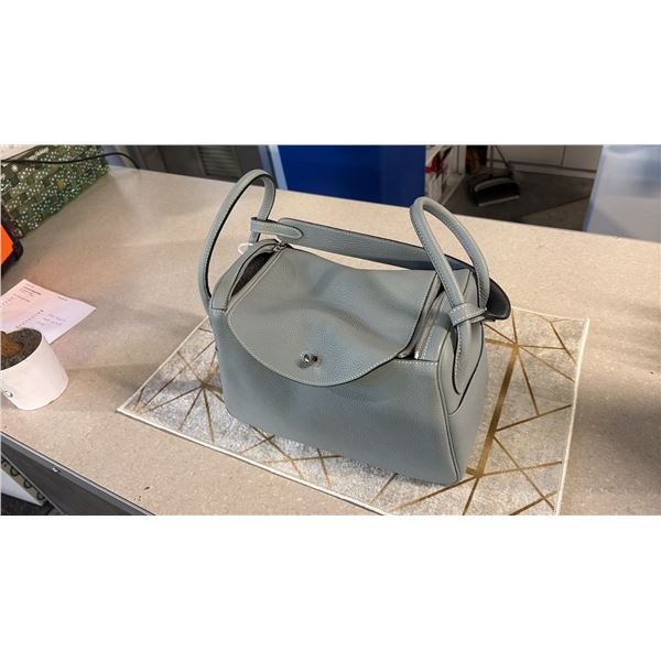 GREY LEATHER HAND BAG