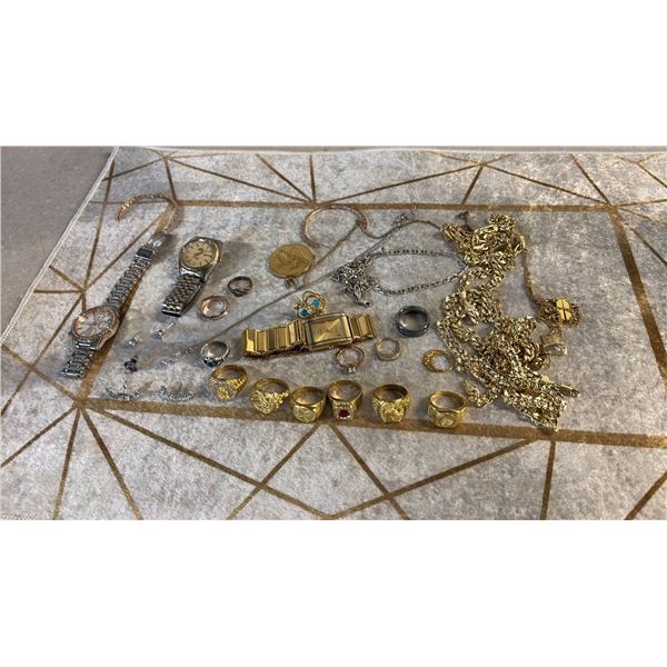BAG OF JEWELRY AND WATCHES