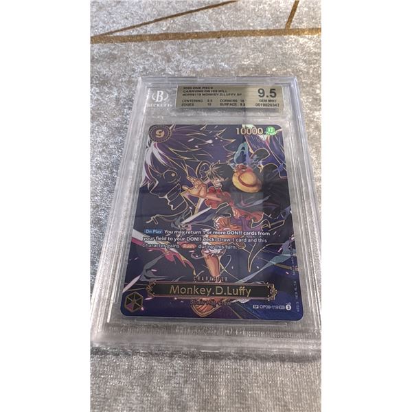 2025 ONE PIECE CARRYING ON HIS WILL # OP09119 MONKEY D. LUFFY SP FINAL GRADE 9.5 CARD WITH GRADING