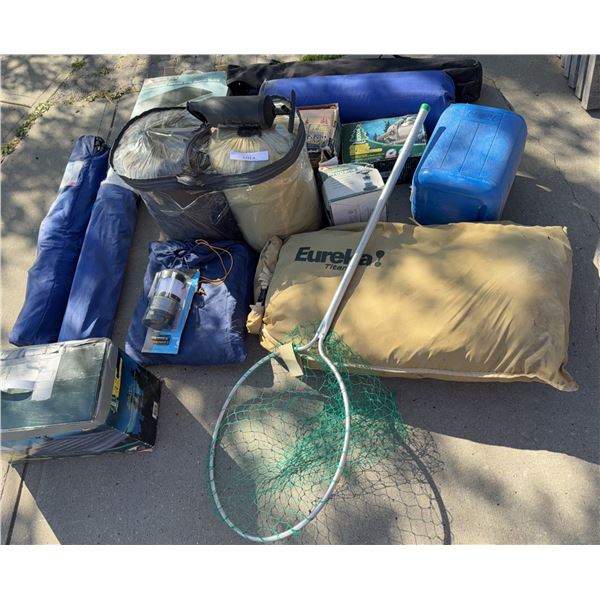 Camping Gear Lot: Tents, Air Beds, Chairs, Stove