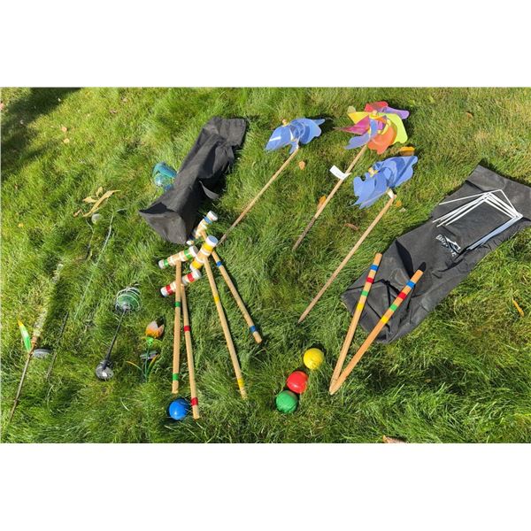 Croquet Set, Yard Pinwheels, and Garden Stakes