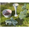 Image 1 : Garden Decor Lot: Tub, Urn, Topiary, Butterfly