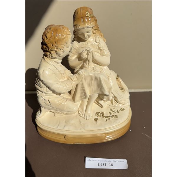 Porcelain Figurine of Children Reading Book