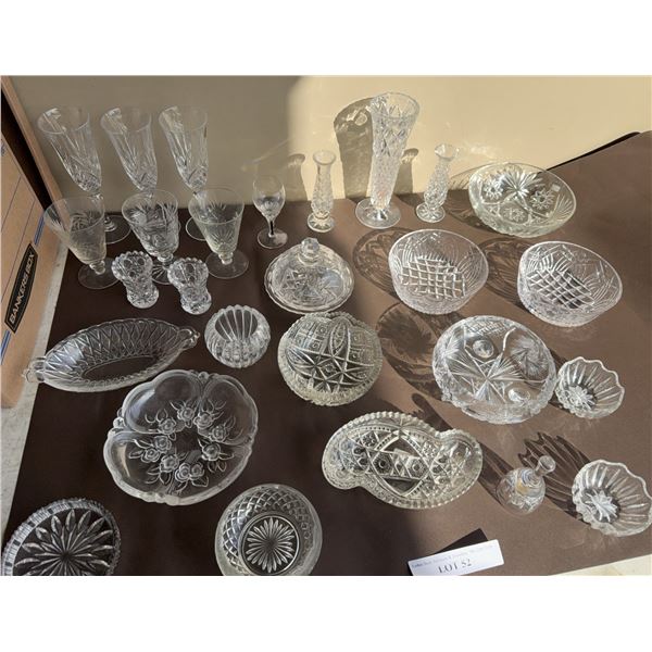 Cut Crystal and Pressed Glassware Lot