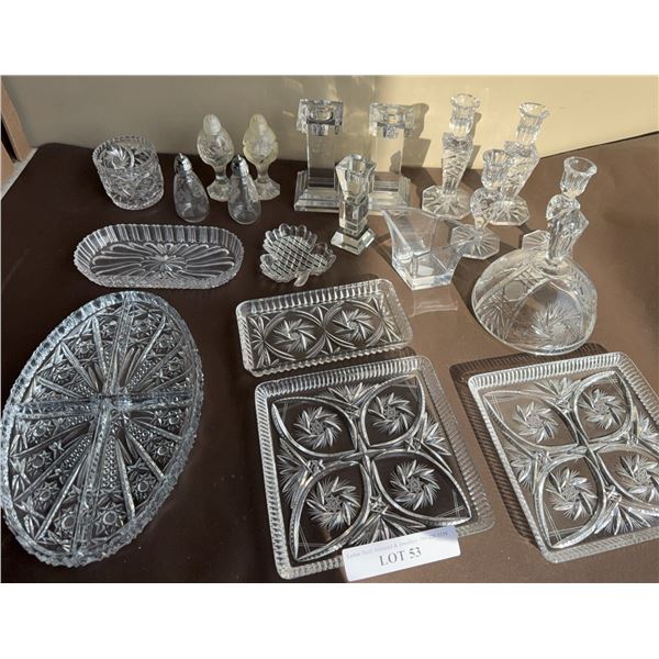Vintage Pressed and Cut Glass Tableware Lot