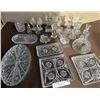 Image 1 : Vintage Pressed and Cut Glass Tableware Lot