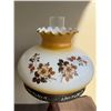 Image 2 : Table Lamps: Amber Glass & Floral Shade
