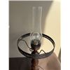 Image 3 : Table Lamps: Amber Glass & Floral Shade